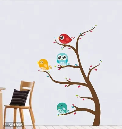 Sticker Hub Branch Tree Cute Birds Wall Sticker Standard Size - 106 cm X 72 cm Color - Multicolor BS20