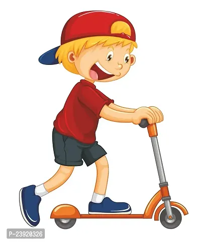 Sticker Hub Boy Riding Scooter Wall Sticker 60cm X 47cm AS225