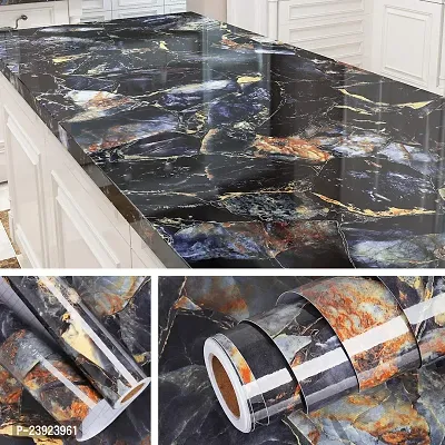Sticker Hub Blue Stone Marble Gloss PVC Peel and Stick, Self Adhesive Vinyl wrap Sheet Roll Sticker Size (16 in X 48 in)-thumb4