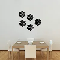 Sticker Hub Abstract Design Acrylic 3D Mirror Wall Sticker (Black) MBL178-thumb1