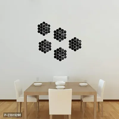 Sticker Hub Abstract Design Acrylic 3D Mirror Wall Sticker (Black) MBL178-thumb2