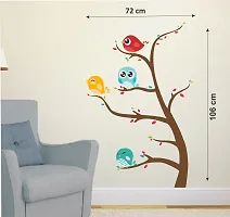 Sticker Hub Branch Tree Cute Birds Wall Sticker Standard Size - 106 cm X 72 cm Color - Multicolor BS20-thumb2