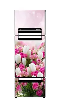 Psychedelic Collection - Vinly Beautiful White Lotus  Red Roses Self Adhesive Vinyl Sticker Fridge wrap Decorative Sticker (PVC Vinyl Covering Area 60 cm X 160 cm )HK-thumb2