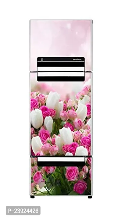 Psychedelic Collection - Vinly Beautiful White Lotus  Red Roses Self Adhesive Vinyl Sticker Fridge wrap Decorative Sticker (PVC Vinyl Covering Area 60 cm X 160 cm )HK-thumb3