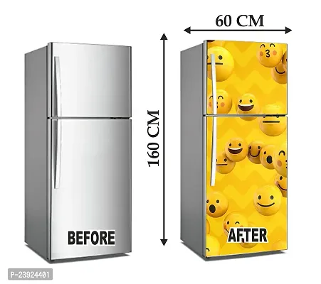 Yellow Emoji Design of Fridge Self Adhesive Sticker-thumb3