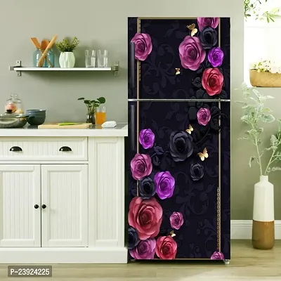 Beautiful Flower Fridge Wall Sticker for Double Single Door Sticker?(Pack of 1)-thumb2