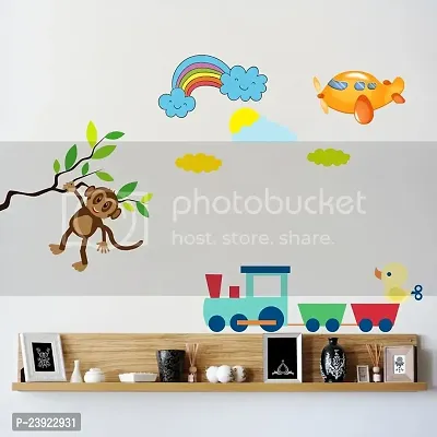 Sticker Hub Monkey Sky Wall Sticker Cover Area : (116X58)-thumb2