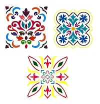 Sticker Hub Wood Floral Rangoli Making Stencil (Combo Pack of 3) RS12 RS12-thumb1