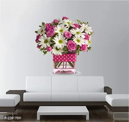 Sticker Hub Vinyl Flowers Wall Sticker, 51 x 50 cm, Multicolour-thumb2