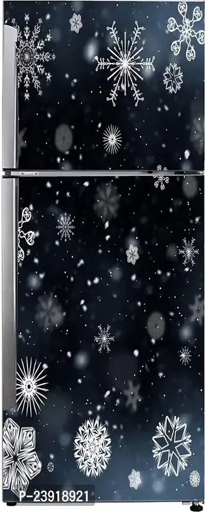 Psychedelic Collection Decorative Fridge Sticker of ice Springs Falling Fridge Decor Design Sticker for Decoration (PVC Vinyl, Multicolor, 60 cm X 160 cm)