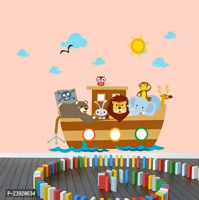 Sticker Hub Animals in a Boat Wall Sticker 57cm x 76cm AS343-thumb2