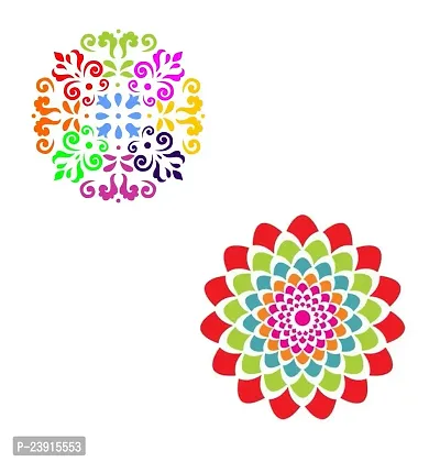 Sticker Hub Wood Floral Rangoli Making Stencil (Combo Pack of 2) RS19 RS19-thumb2