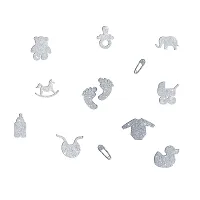 Sticker Hub Silver Glitter Wooden Laser Cut Out Sticker for Baby Room|Baby Shower Special|-thumb2