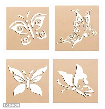 Sticker Hub Wood Butterfly Rangoli Making Stencil (Combo Pack of 4) RS03 RS03-thumb0