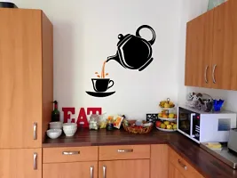 Sticker Hub Tea Cup Wall Sticker for Restaurant and caf?(25 cm x24cm) BS612-thumb1