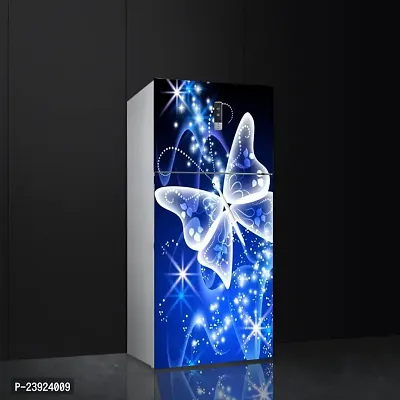 Psychedelic Collection Abstract Design Butterfly Coloufull Decorative Fridge Sticker (Multicolor PVC Vinyl 160x60)-thumb0