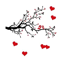 Sticker Hub Love Birds with Hearts Wall Sticker (PVC Vinyl, 78 X 91)-thumb2