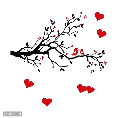 Sticker Hub Love Birds with Hearts Wall Sticker (PVC Vinyl, 78 X 91)-thumb3