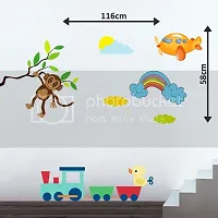 Sticker Hub Monkey Sky Wall Sticker Cover Area : (116X58)-thumb2