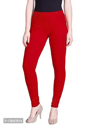 Fabulous Red Cotton Lycra Solid Leggings For Women-thumb0