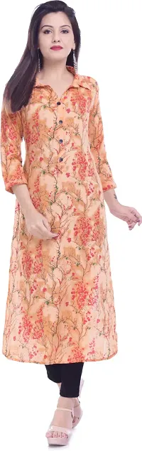 Stylish A-Line Floral Print Blend Kurta For Women