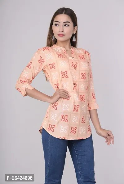 Women Stylish Viscose Rayon Printed Top-thumb0