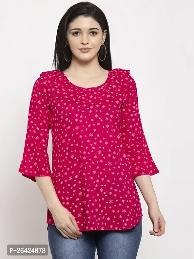 Women Stylish Viscose Rayon Polka Dot Print Top-thumb0