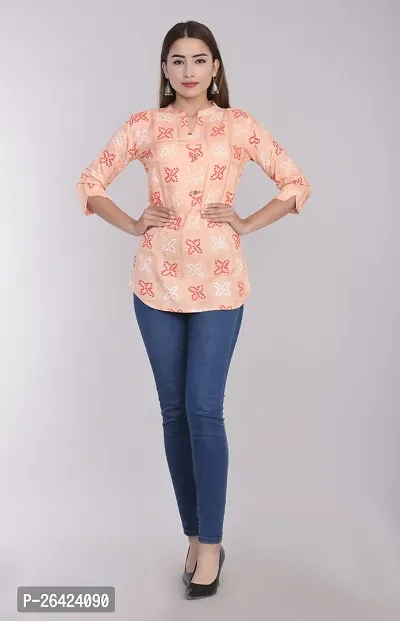 Women Stylish Viscose Rayon Printed Top-thumb3