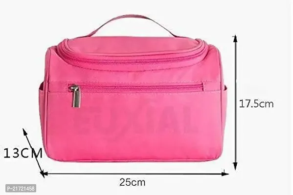 MAAUVTOR Hanging Toiletry Travel Women Men Water-Resistant Portable Traveling Pouch Organizer compartments Multi-Function Material Accessories Bathroom Shaving Cosmetic Storage Bag(Pink)-thumb2