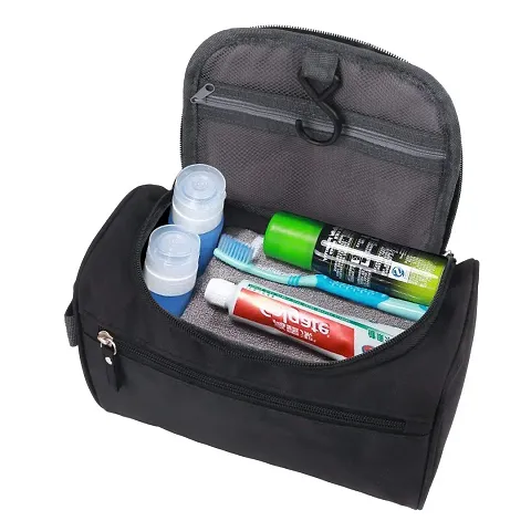 Stylish Makeup Organiser Cosmetic Case Household Grooming Kit Storage Travel Kit Pack With Hook, Travel Bag For Women
