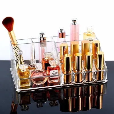 Buy MAAUVTOR 16 Compartment Cosmetic Makeup Display Storage Holder Jewelry  Box Lipstick and Nail Paint Stand Holder case (Clear) - Lowest price in  India