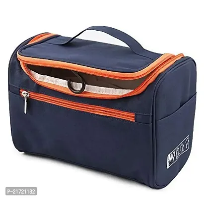 MAAUVTOR Cosmetic Makeup Storage Organiser Travel Case Bag Grooming Kit Travel Kit with Hook Makeup Organizer for Women Cosmetic Organisers Pouch (Blue)
