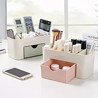 MAAUVTOR Creative Cosmetic Jewelry Organizer Office Storage Drawer Desk Makeup Case Plastic Makeup Brush Box Lipstick Remote Control Holder-thumb4