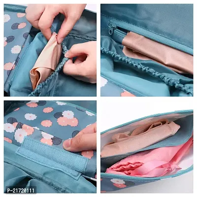 MAAUVTOR Multifunctional Bra Underwear Organizer Bag Slide Portable Cosmetic Makeup Lingerie Toiletry Travel Bag with Handle Multi Color-thumb3