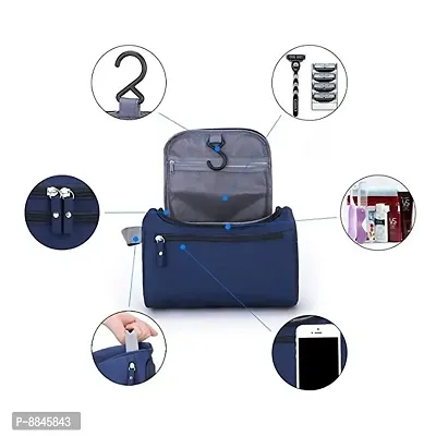 Hanging Travel Toiletry Bag for Men and Women Waterproof Drop Kit Packing Organizer for Travel Essentials Bathroom Shower Bags with Hook (Blue)-thumb2
