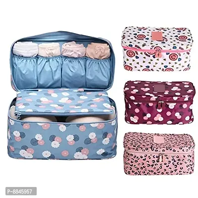(Multicolor)Multifunctional Bra Underwear Organizer Bag Slide Portable Cosmetic Makeup Lingerie Toiletry Travel Bag with Handle Toiletry Bag for Unisex