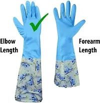 Reusable Cleaning Gloves For Kitchen Household Purpose For Winters (Free, Blue 2 Pair)-thumb2