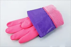 Reusable Cleaning Gloves For Kitchen Household Purpose For Winters Pack of 2 Pair-thumb4