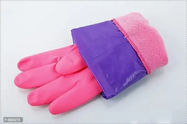 Reusable Cleaning Gloves For Kitchen Household Purpose For Winters Pack of 2 Pair-thumb5
