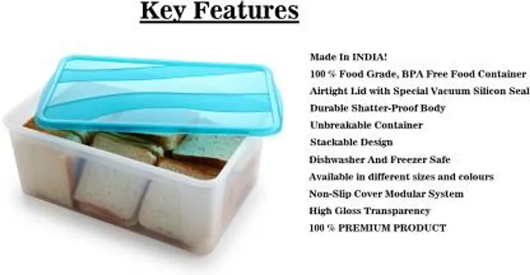 Buy YouBee Air Tight Multi Purpose Transparent Jar, Bread Box, Fridge Storage  Container