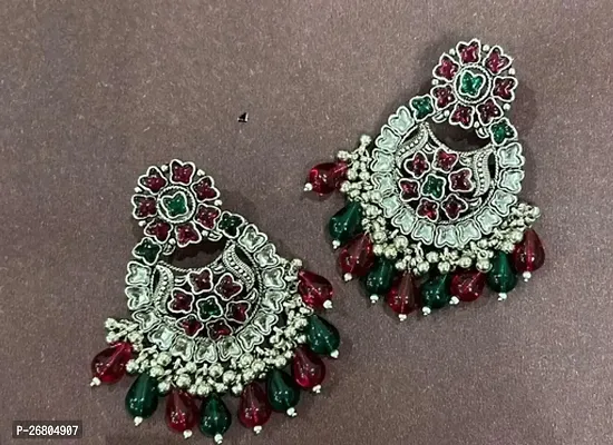 Trendy Multicoloured Alloy Beads Drop Earrings For Women