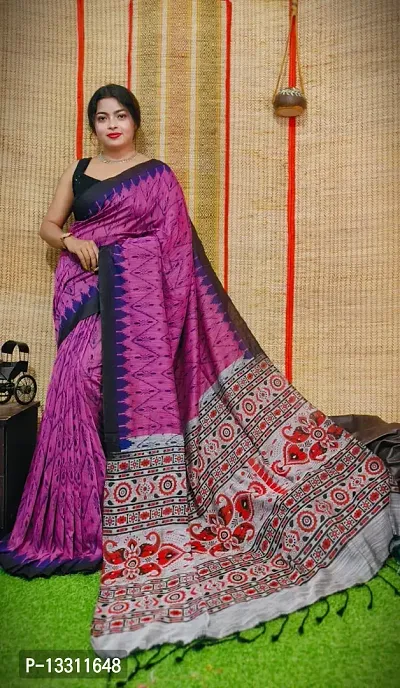 Women Stylish Cotton Printed Saree with Blouse piece-thumb0