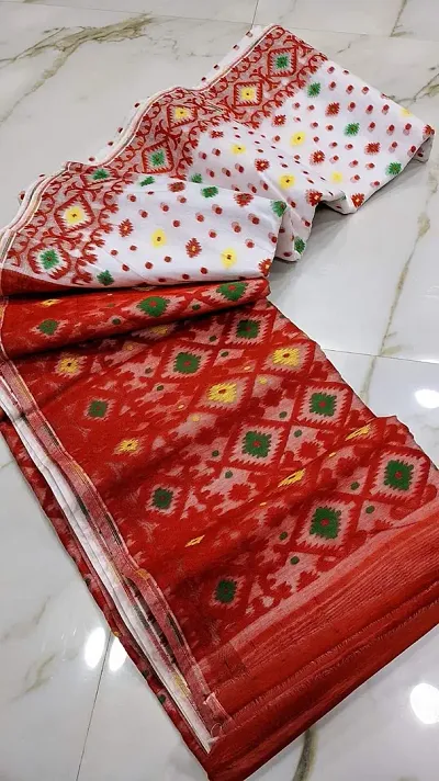 New In Cotton Silk Saree without Blouse piece 