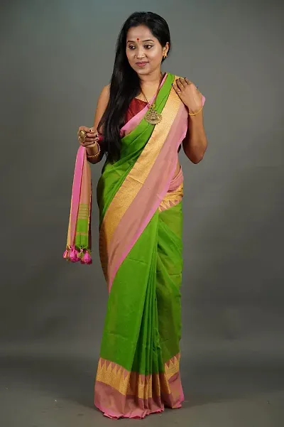 New In Khadi Saree with Blouse piece 