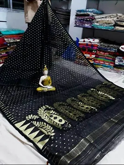 Woven Design Paisley Cotton Jamdani Sarees Without Blouse Piece