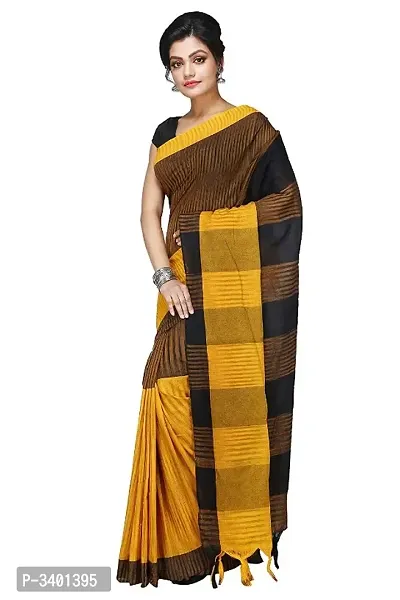 Multicoloured Cotton Saree with Blouse piece-thumb0