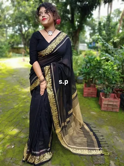 Handloom Khadi Barfi Butta Saree With Blouse Piece