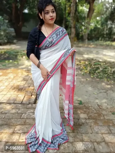 Handloom Khadi Cotton Meena Saree With Blouse Piece