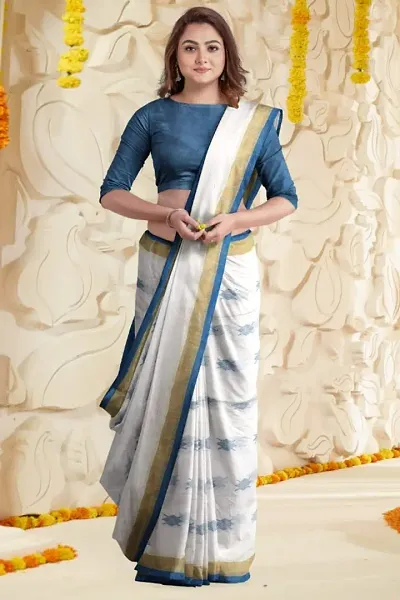 West Bengal Handloom Cotton Sarees with Blouse Piece