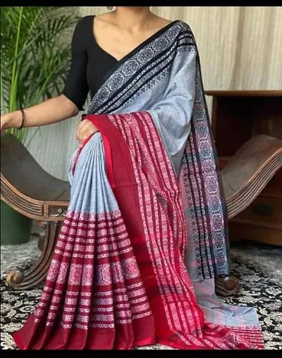 Daily Wear Cotton Sarees With Blouse Piece